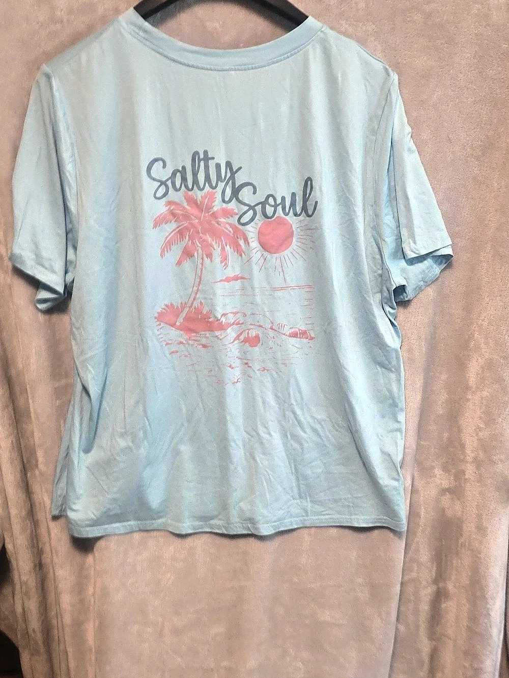 Salty Soul Graphic Short Sleeve Tee in Blue